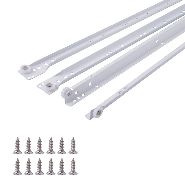 South Main Hardware 24 in. White Coated Steel Euro Bottom Mount Drawer Slides SLIDE-R-24